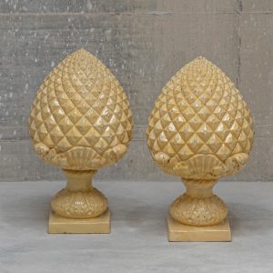 Pair of Pinecones in Yellow Tones, 19th Century