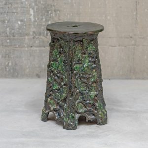 Glazed Ceramic Bench, Vine Motif, Caldas da Rainha
