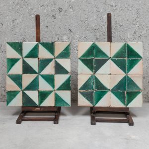 Green and White Geometric Composition_XVII
