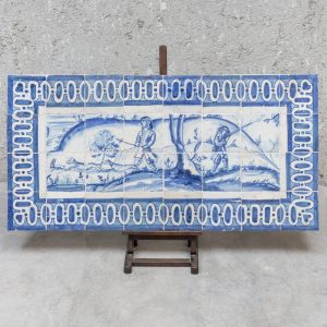 Panel with hunting scene, 18th century .