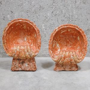 Pair of stone basins, 19th century .