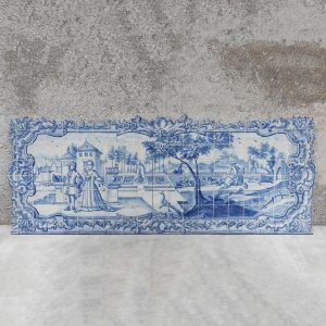 Rocaile panel with gallant and hunting scenes