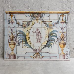 Neoclassical panel with male figure, 18th century .