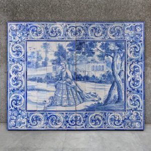 Lady with fan panel - 18th century