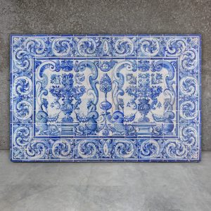 Panel of albarradas with delphiniums - 18th century