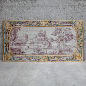 Neoclassical panel riverside scene - 18th century