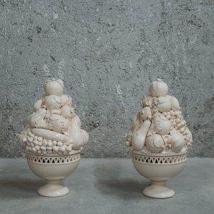 Pair of Ceramic Fruit Centerpieces from Bassano - 20th century