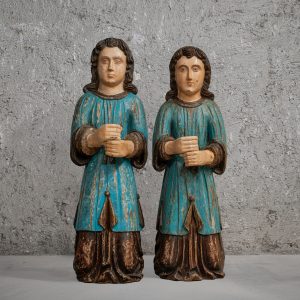 Par de Anjos Tocheiros Indo-Portugueses | Século XVII