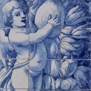 Par de Painéis com Putti e Grinaldas de Frutos – Século XVIII